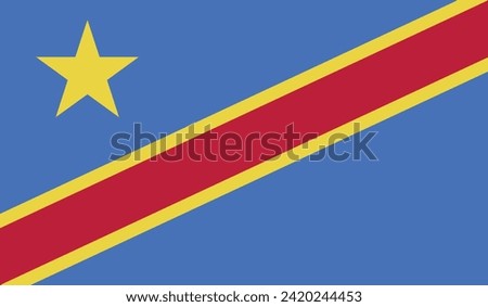 Congo Democratic Republic Flag Vector Design Stock Illustration