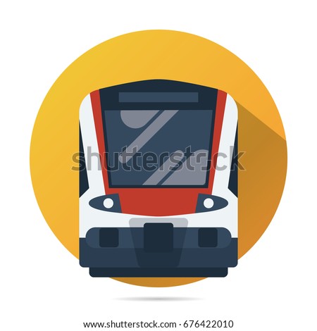 train vector flat icon, modern public transportation illustration front view
