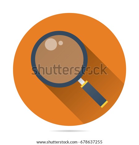 magnifying glass icon vector flat style for search, focus, zoom, business illustration