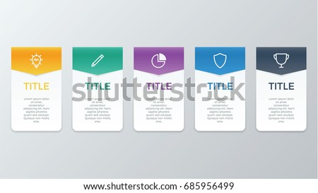 infographic element vector with five number options, use for step, workflow, diagram, banner, process, business presentation template, web design, price list, timeline.