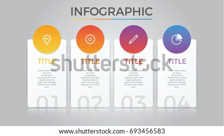 infographic element vector with four number options, can be used for step, workflow, diagram, banner, process, business presentation template, price list, timeline, report. light theme.