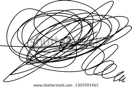 Vector light set of hand drawn scribble line shapes. Scribble brush strokes set. Logo design elements. Chaos doodle pattern. Vector illustration Isolated on white background