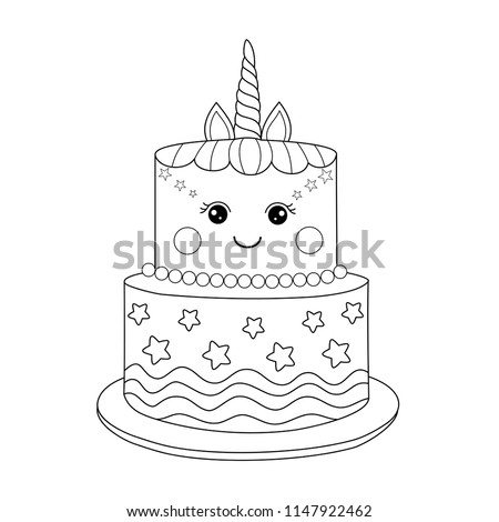 Unicorn Birthday Cake Coloring Pages - Fuegoder Revolucion