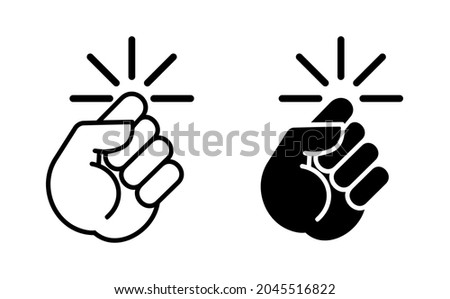 Hand knocking on door icon. Vector on transparent background. Сток-фото © 