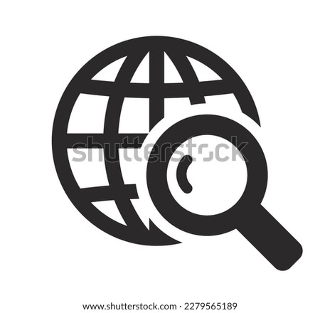Global search icon lens. Vector on transparent background