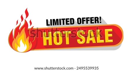 Hot sale price limited offer. Vector label template on transparent background