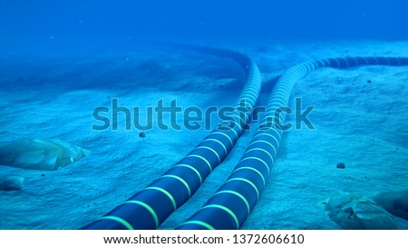 3D Rendering of Submarine Cables Foto d'archivio © 