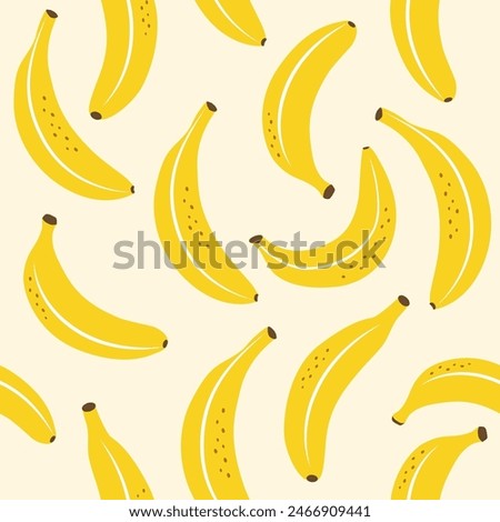 Bananas seamless pattern. Vector flat illustration of banana.