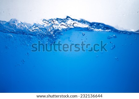 Blue water wave abstract background isolated on white - Stock Image ...
