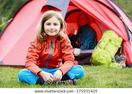 Camp in the tent - family on the camping