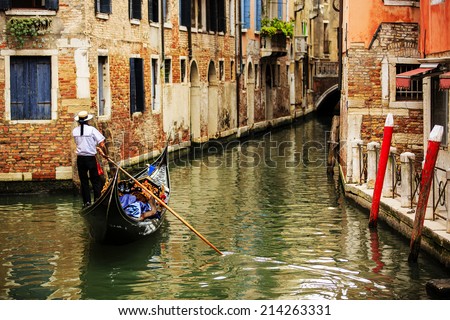 Venice, Italy - Venice Canal and gondolas