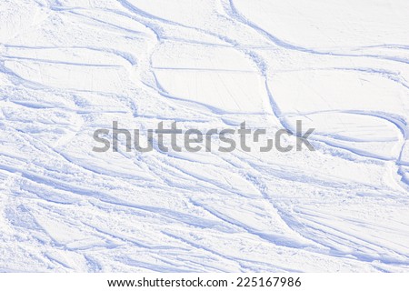 Skiing, snow - freeride tracks on powder snow