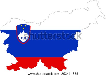 Map and flag of Slovenia