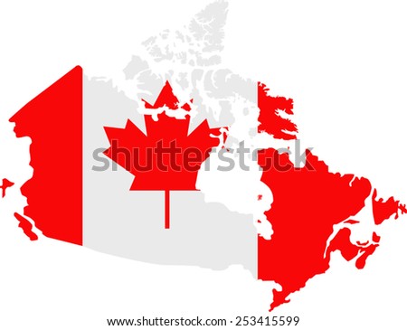 Map and flag of Canada 