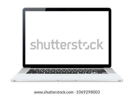 Laptop isolated on white background. Vectror illustration. To present your application and web design.