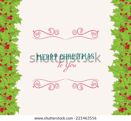 Christmas holly border