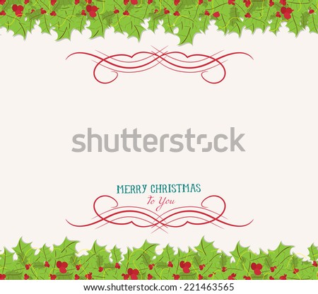 Christmas holly top and bottom border