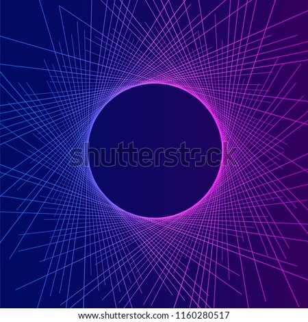 Design elements eclipse of sun style business presentation template on Geometric blue background with purple lines. Vector illustration EPS 10 for science brochure, future graphics page, report firm