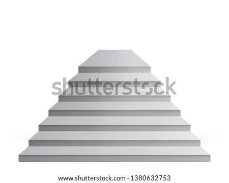 Design elements White stairs realistic illustration design with shadow on transparent background. 3D Stand on isolated clean blank table. Vector illustration EPS 10 for promotional presentation