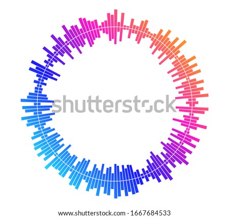 Color equalizer isolated on white background. Vector illustration. Pulse music player. Audio wave logo. Vector design element Poster of the sound wave template visualization signal Illustration eps 10