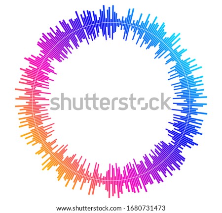 Color equalizer isolated on white background. Vector illustration. Pulse music player. Audio wave logo. Vector design element Poster of the sound wave template visualization signal Illustration eps 10