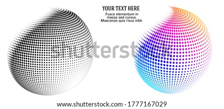 Design elements symbol Editable icon - Halftone circles, halftone dot pattern on white background. Vector illustration eps 10 frame with black abstract random dots for technology, electronic