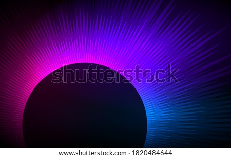 Design elements eclipse of sun style business presentation template on Geometric purple background with blue lines. Vector illustration EPS 10 for science brochure, future graphics page, report firm