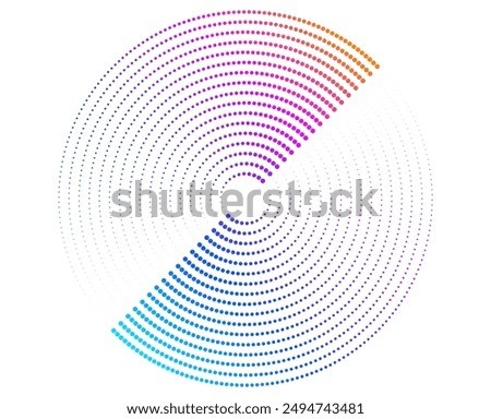 Design element, many streaks. Isolated bold vector colors  black ring from thin to thick. Radar circle. Symbol monitor, airplane. Vector illustration EPS 10 for your tech presentation flyer layout