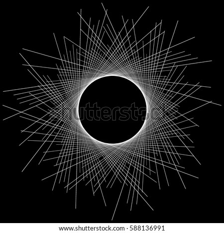 Design elements eclipse of sun style business presentation template on Geometric black background with white  lines. Vector illustration EPS 10 for science brochure, future graphics page, report firm