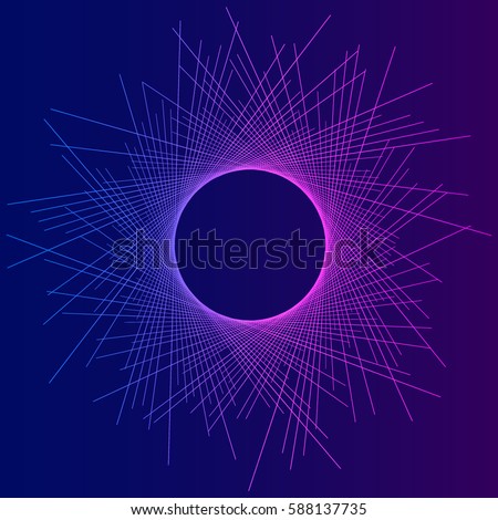 Design elements eclipse of sun style business presentation template on Geometric blue background with purple lines. Vector illustration EPS 10 for science brochure, future graphics page, report firm