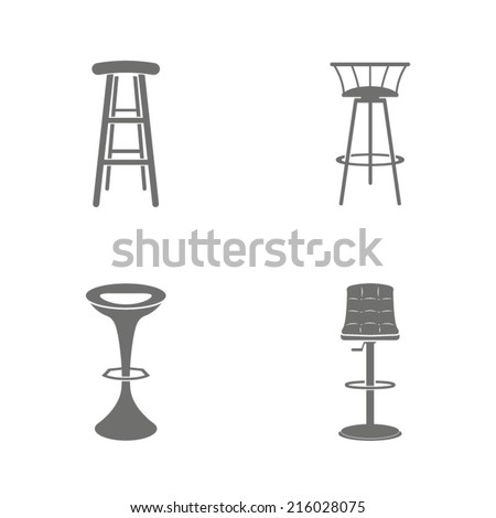 Set of four bar stool icons