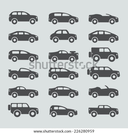 Car icons set