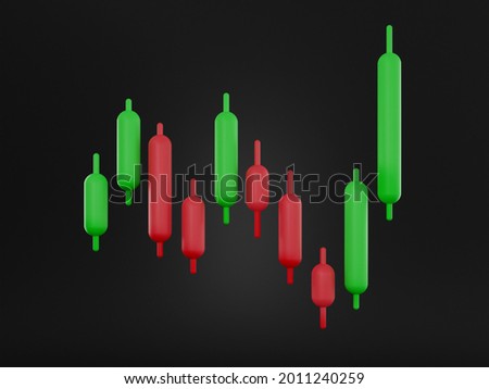 3d rendering Candlestick chart, financial and stock markets, Minimal concept trading cryptocurrency, investment trading, exchange, isometric, financial, index, Bullish, forex. 商業照片 © 