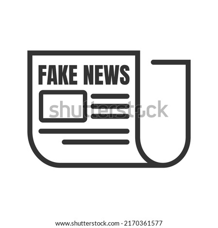Fake News newspaper icon  infographic, DISINFORMATION is false information deliberately Line icon Vector illustration.