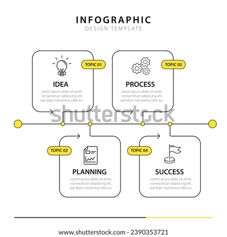 Timeline Creator infographic template. 4 Step timeline journey, calendar Flat simple infographics design template. presentation graph. Business concept with 4 options, vector illustration.