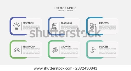 Infographic template. 6 Step timeline journey, Flat simple infographics design template. presentation graph. Business concept with numbers 6 options or steps vector illustration.