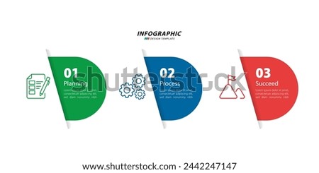 Infographic 3 Step timeline journey, calendar Flat simple infographics design template. presentation graph. Business concept with 3 options, vector illustration.