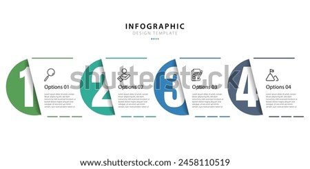 Infographic 4 Step timeline journey, calendar Flat simple infographics design template. presentation Business concept with 4 options, vector illustration.