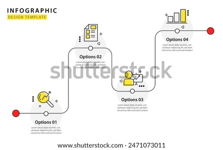 Timeline infographic template. 4 Step timeline journey, calendar Flat simple infographics design template. presentation graph. Business concept with 4 options, vector illustration.