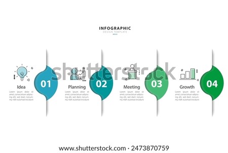 Timeline infographic template. 4 Step timeline journey, calendar Flat simple infographics design template. presentation graph. Business concept with 4 options, vector illustration.