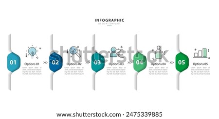 Timeline Creator infographic template. 5 Step timeline journey, calendar Flat simple infographics design template. presentation graph. Business concept with 5 options, gantt vector illustration.