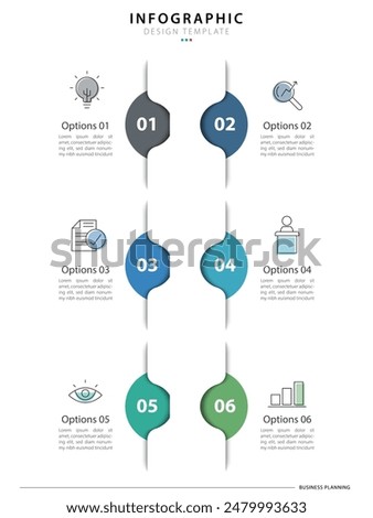 Timeline Creator infographic template. 6 Step timeline journey, calendar Flat simple infographics design template. presentation graph. Business concept with 6 options, pyramid vector illustration.