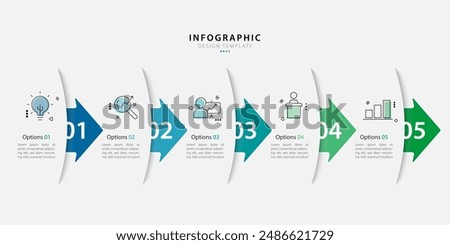 Timeline Creator infographic template. 5 Step timeline journey, calendar Flat simple infographics design template. presentation graph. Business concept with 5 options, gantt vector illustration.