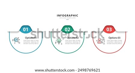 Business infographic template. 3 Step timeline journey. Process diagram, 3 options on white background, Infograph elements vector illustration.