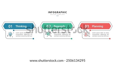 Business infographic template. 3 Step timeline journey. Process diagram, 3 options on white background, Infograph elements vector illustration.