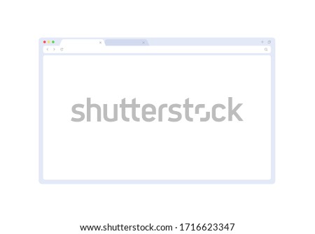 Browser mockup for website, laptop and computer. Browser window interface with empty place. Place for show your website in internet. Minimalistic clean template isolated on white background.
