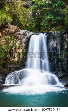 Similar – Foto Bild Wunderschöner Wasserfall in felsiger Schlucht