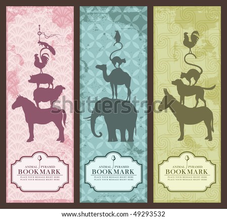 animal pyramid bookmarks or banners (grunge is removable)
