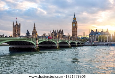 Similar – Image, Stock Photo Big Ben and Houses of Parliament at sunset, London, UK