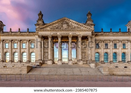 Similar – Foto Bild Reichstagsgebäude am Morgen, Berlin